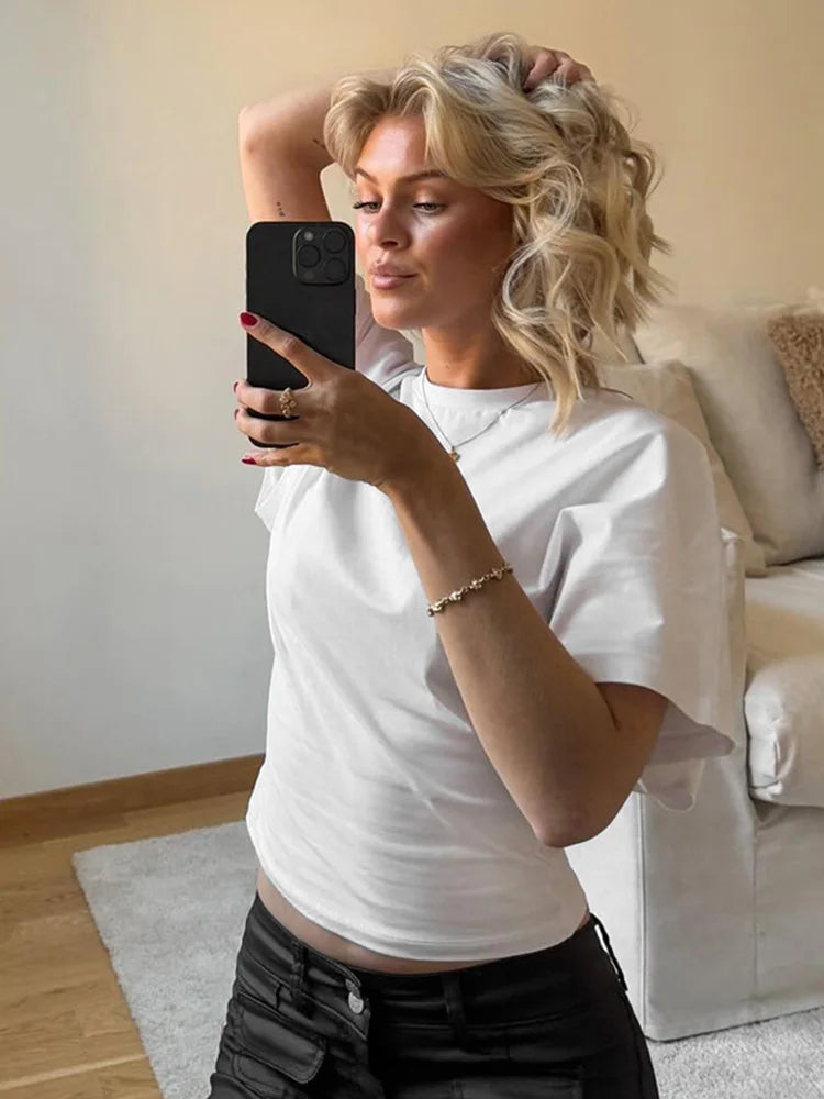 SOLYVIA Gray Cropped T-shirt