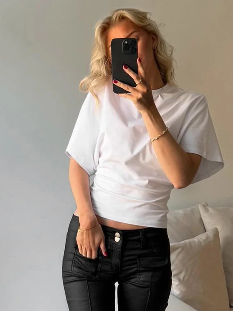SOLYVIA Gray Cropped T-shirt