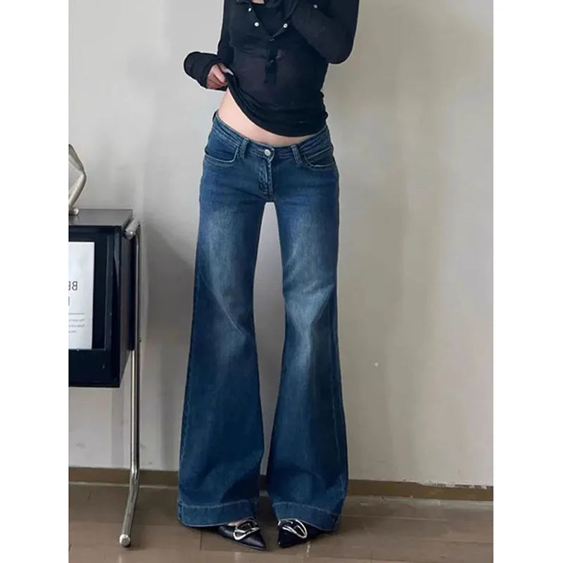SOLYVIA Y2K Streetwear Low-Waisted Jeans