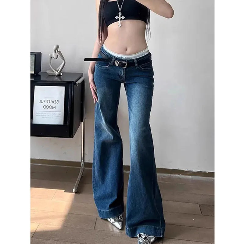 SOLYVIA Y2K Streetwear Low-Waisted Jeans