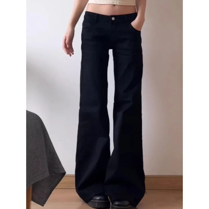 SOLYVIA Y2K Baggy Black Street  Jeans