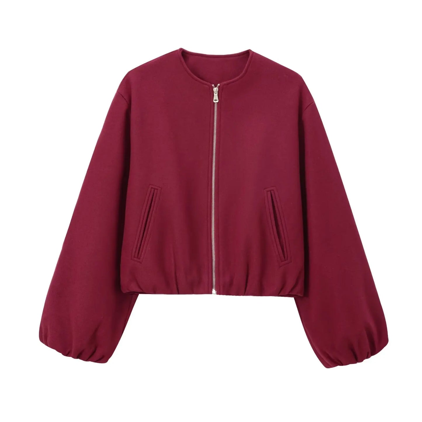 SOLYVIA Cropped Bomber Jacket