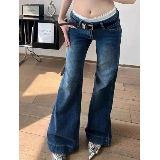 SOLYVIA Y2K Streetwear Low-Waisted Jeans