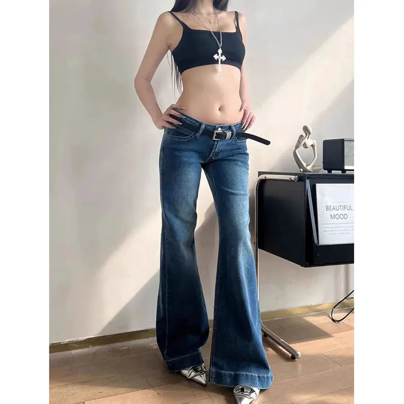 SOLYVIA Y2K Streetwear Low-Waisted Jeans
